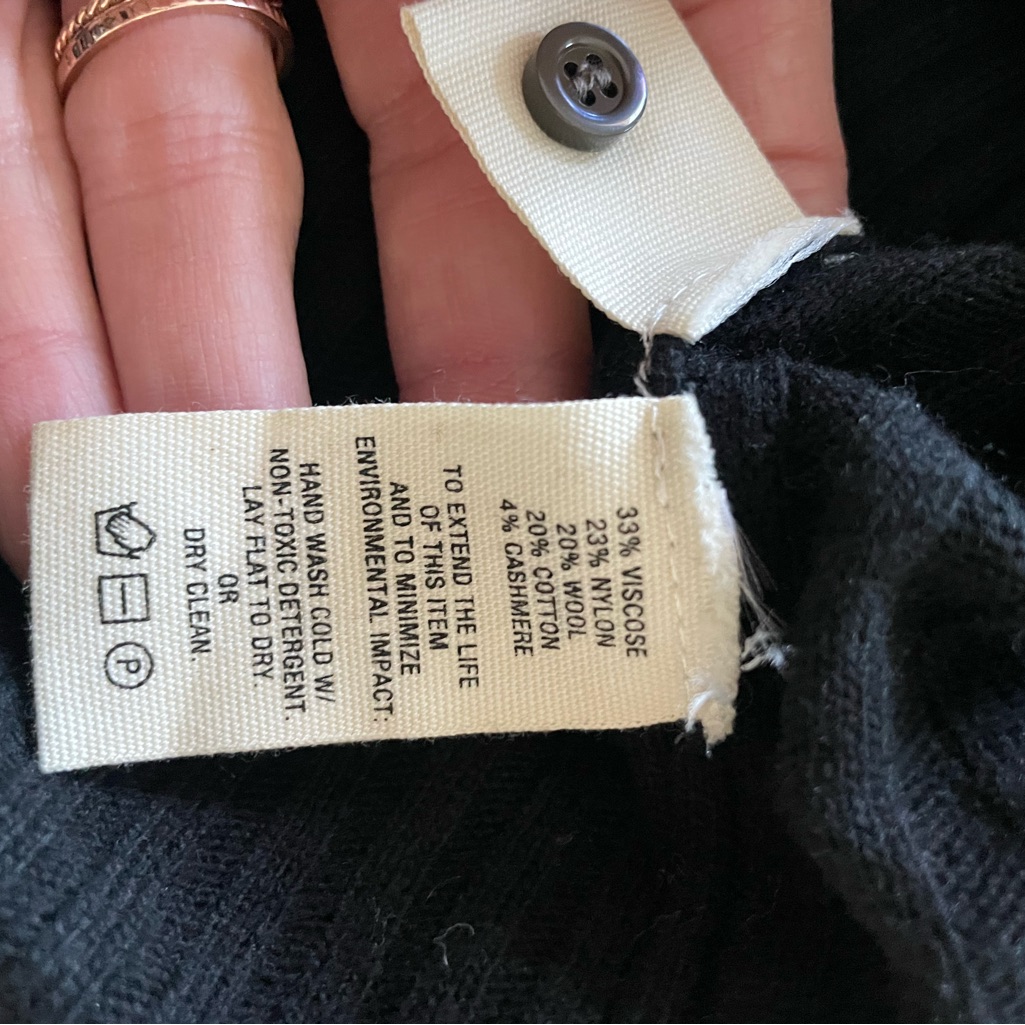 Alex Mill Black Ribbed Button-Up Cardigan — image 7 of 7